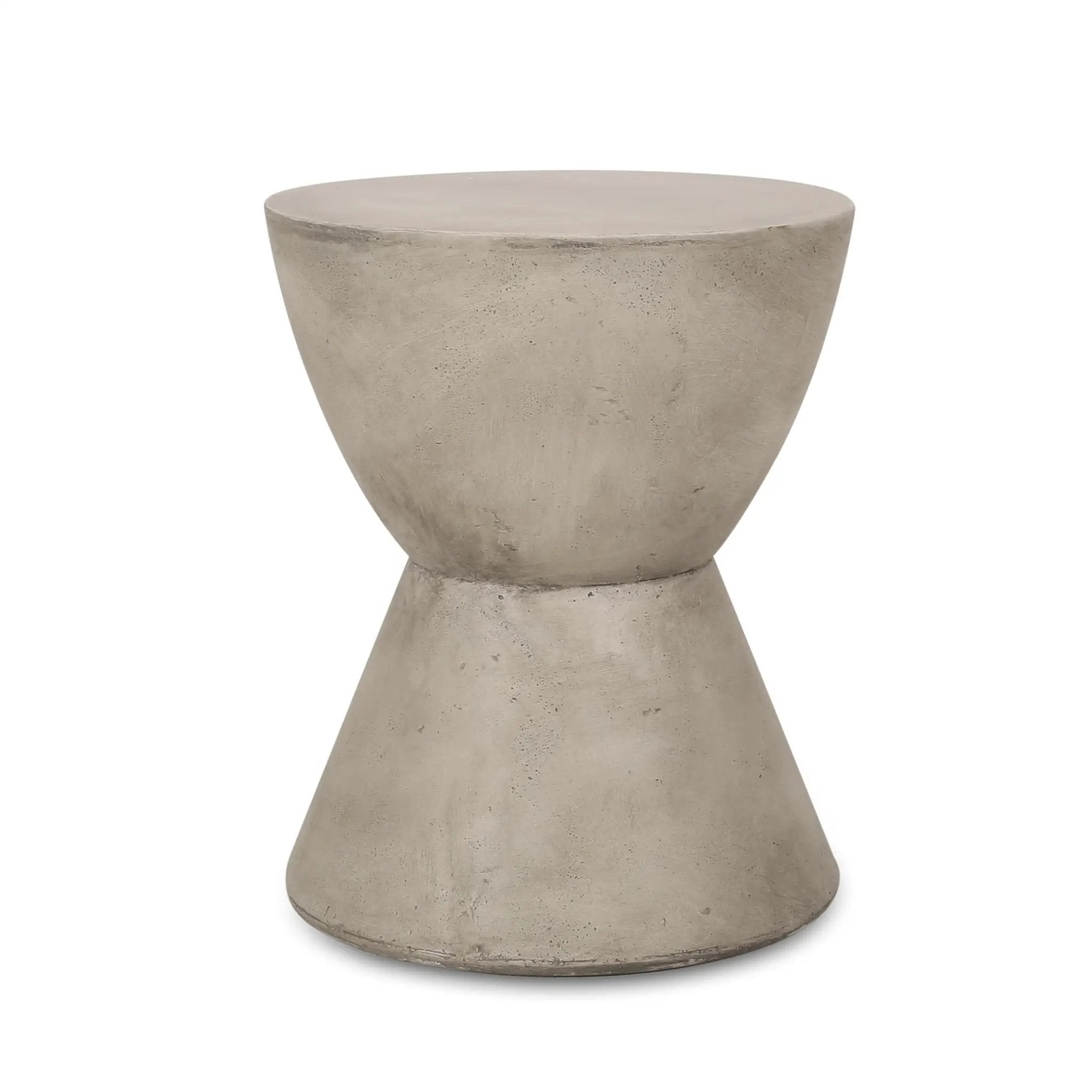 Outdoor Lightweight Concrete Side Table, Light Gray by HouseOfZazla