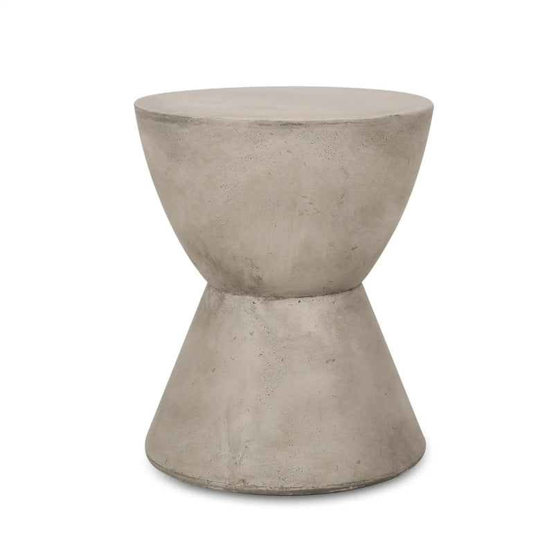Outdoor Lightweight Concrete Side Table, Light Gray by HouseOfZazla