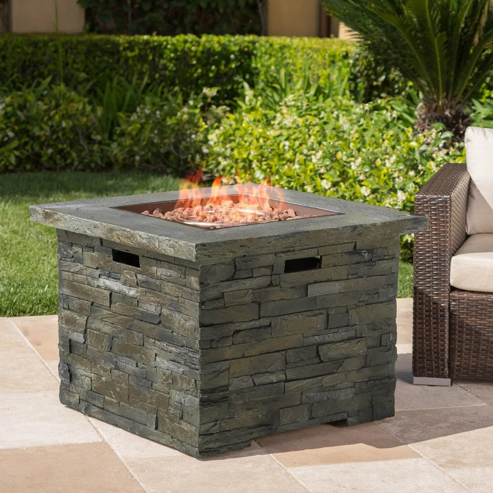 33' SQUARE MGO FIRE PIT - 40000 BTU. by HouseOfZazla
