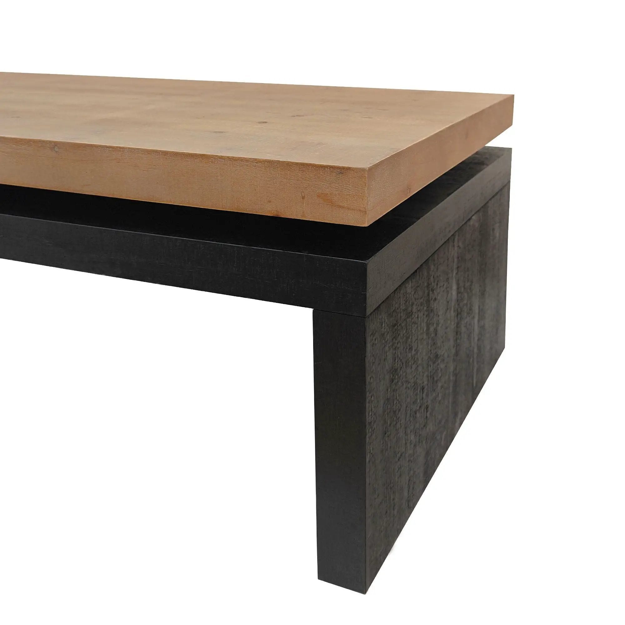 Coffee Table Rectangular Center Table For Living Room - Black / Natural / Multi / Natural Multi / Natural Wood / Natural Wood Wash by Unique Piece Furniture