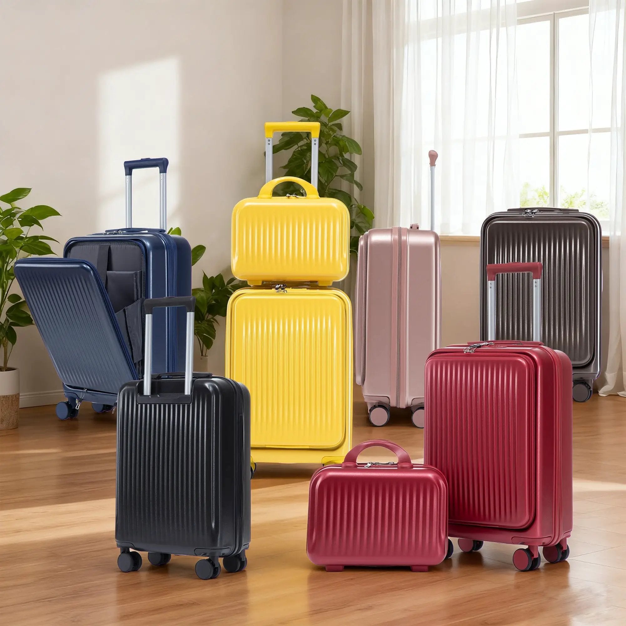 14'/20' 2-Piece ABS Spinner Wheel Luggage Set with Combination Lock by HouseOfZazla