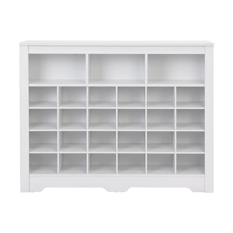 24 Shoe Cubby Console, Shoe Cabinet - White by Unique Piece Furniture