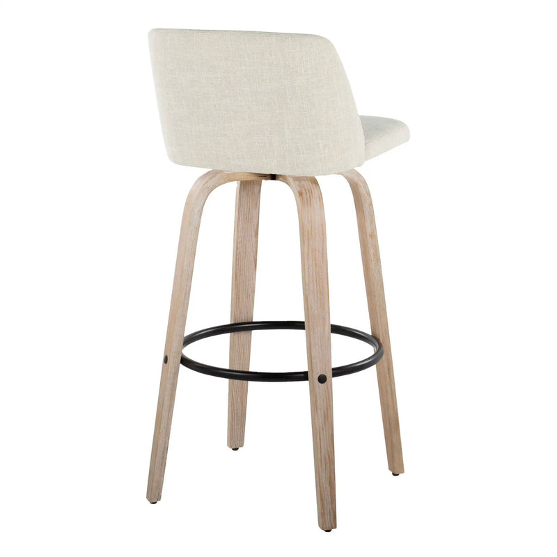 Toriano - Contemporary Fixed Height Barstool Swivel And Round Footrest (Set of 2) by Unique Piece Furniture
