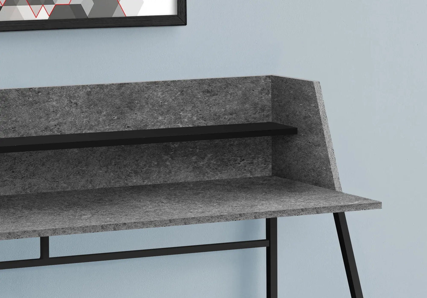 Computer Desk for Home Office with Marble Look and Storage Shelves by HouseOfZazla