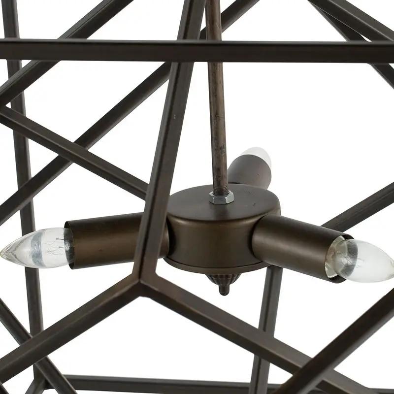3 Light Metal Chandelier, Hanging Light Fixture With Adjustable Chain For Kitchen, Bulb Not Included - Black by Unique Piece Furniture