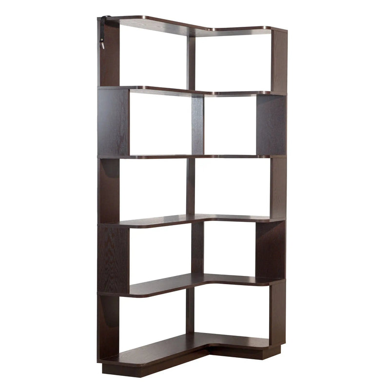 Ox Blood - Red 90Cm L-Shaped Freestanding Corner Bookshelf With Anti Tip Safety, Storage Cabinet For Living Room - Ox Blood Red by HouseOfZazla