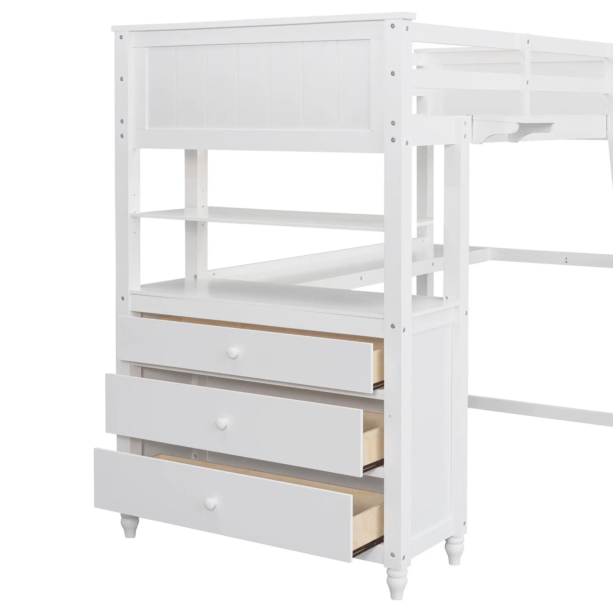 Loft Bed With Drawers With Desk And Shelves by HouseOfZazla