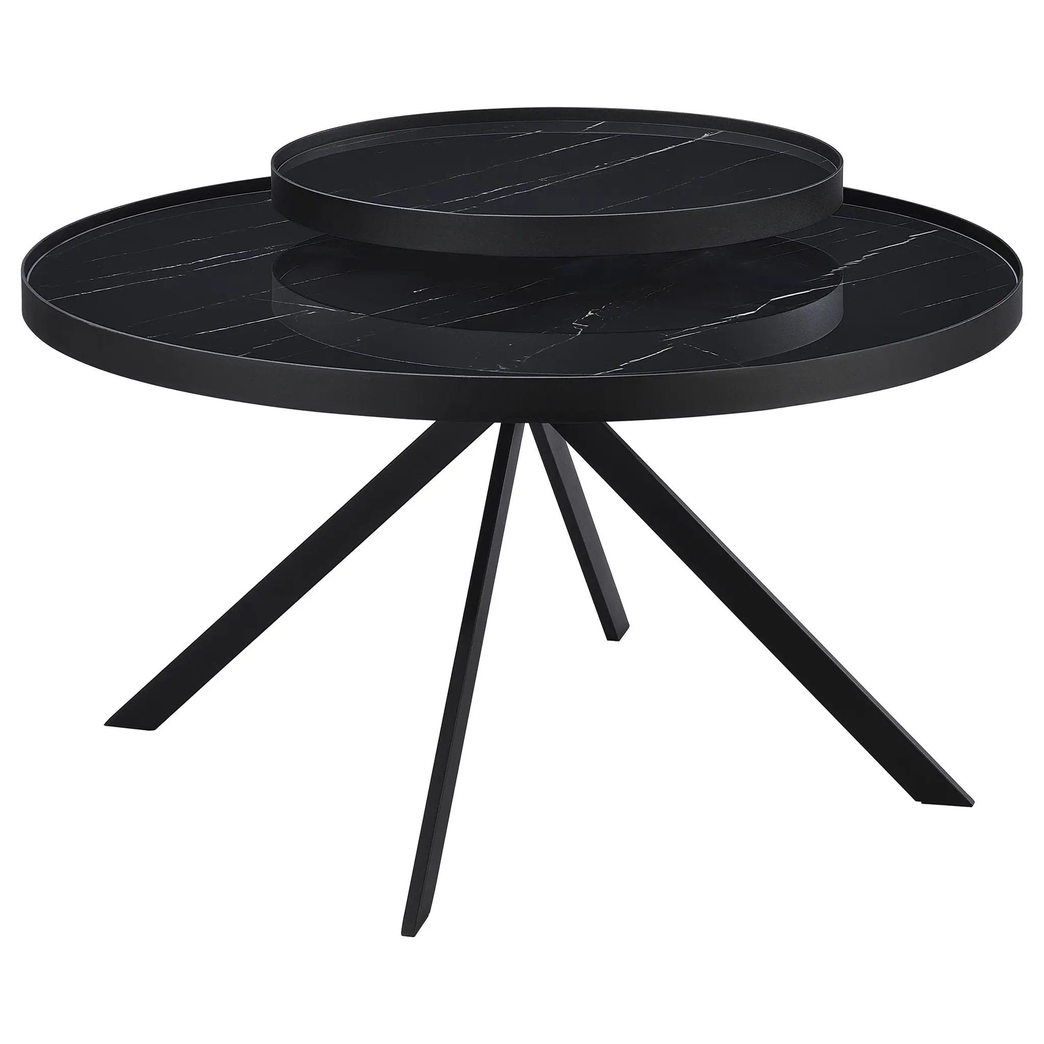 Briggs 3-piece Round Coffee and End Table Set Black by Unique Piece Furniture