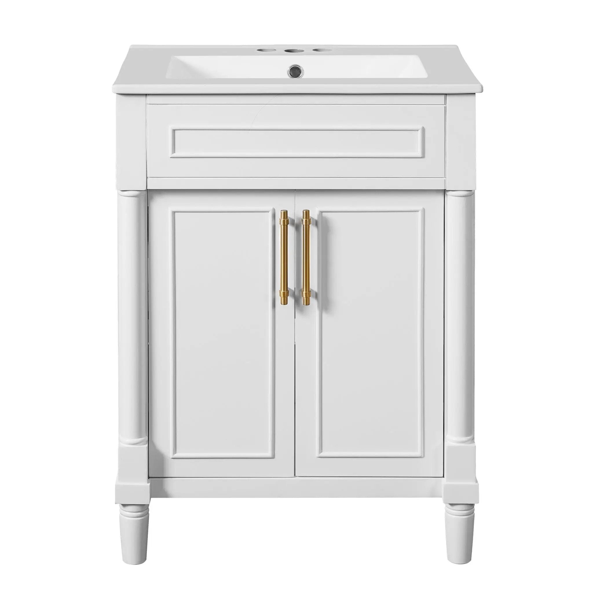 Bathroom Vanity With Integrated Sink, 2 Door Cabinet, Single Sink For Small To Medium Bathrooms by Unique Piece Furniture