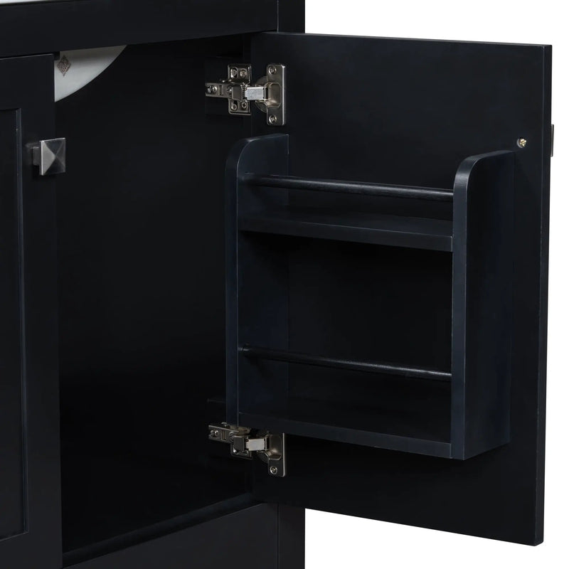 Bathroom Vanity With Single Sink, Combo Cabinet Undermount Sink, Bathroom Storage Cabinet With Two Doors And A Drawer, Soft Closing, Multifunctional Storage, Solid Wood Frame by HouseOfZazla