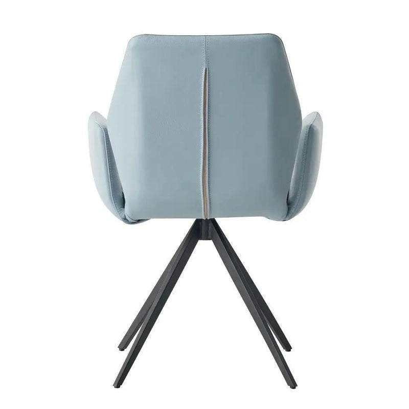 Segismunda - Arm Chair With Swivel - Light Blue Leather & Black by Unique Piece Furniture