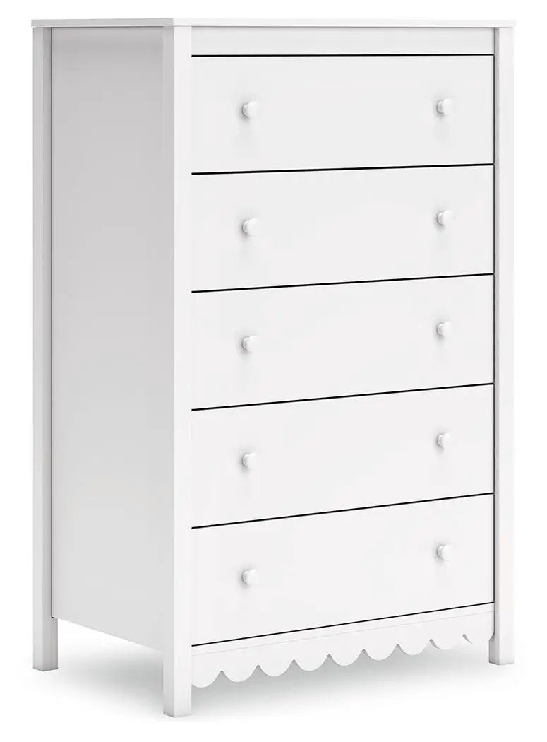Hallityn - Five Drawer Chest - White by Unique Piece Furniture