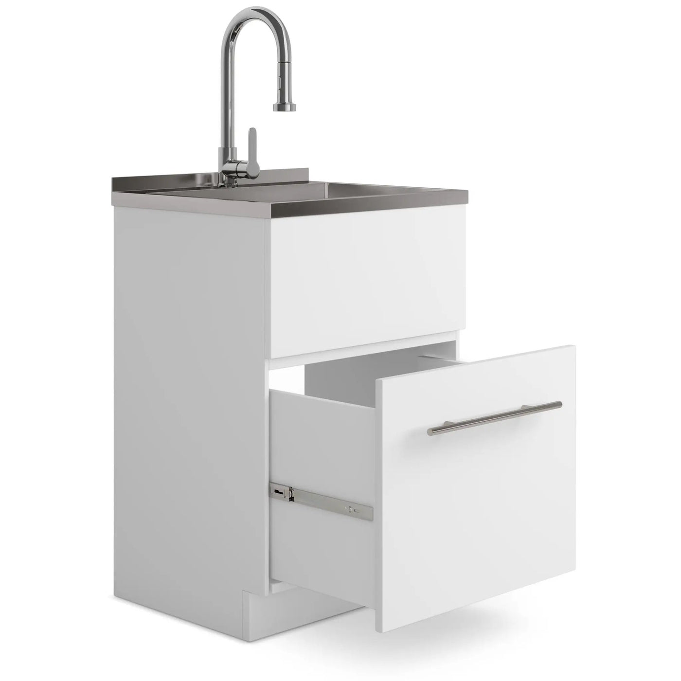Metro - Laundry Cabinet & Faucet And Stainless Steel Sink by HouseOfZazla