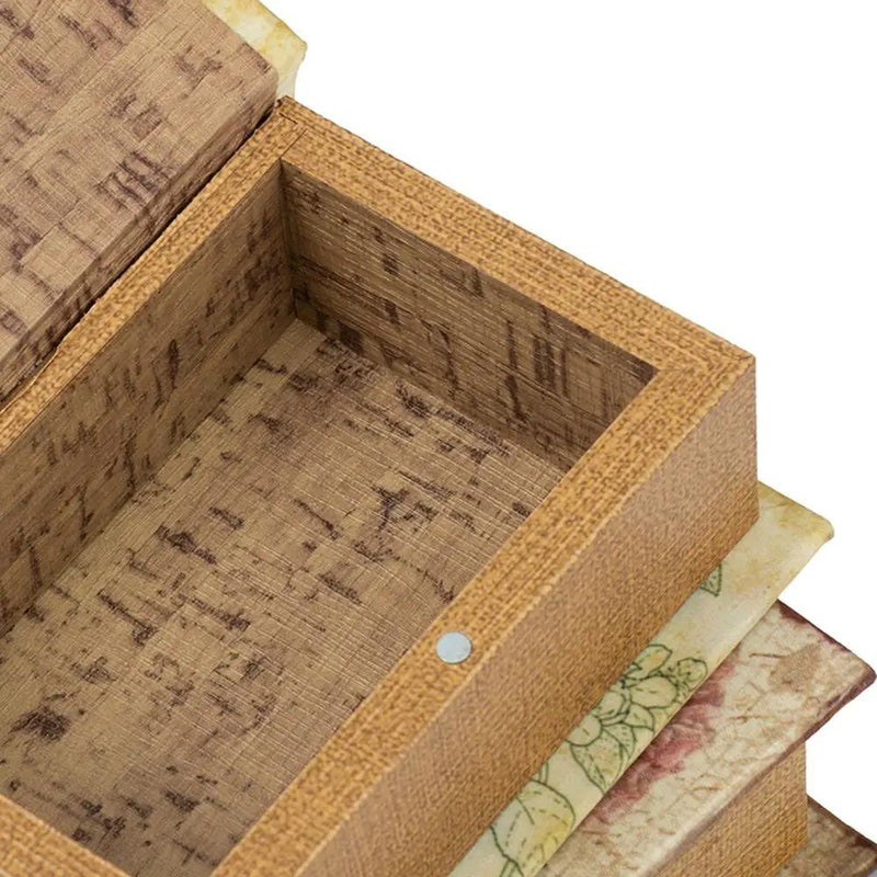 Book Boxes With Birds, Flowers, And Handwriting Design (Set of 4) - Multi by HouseOfZazla