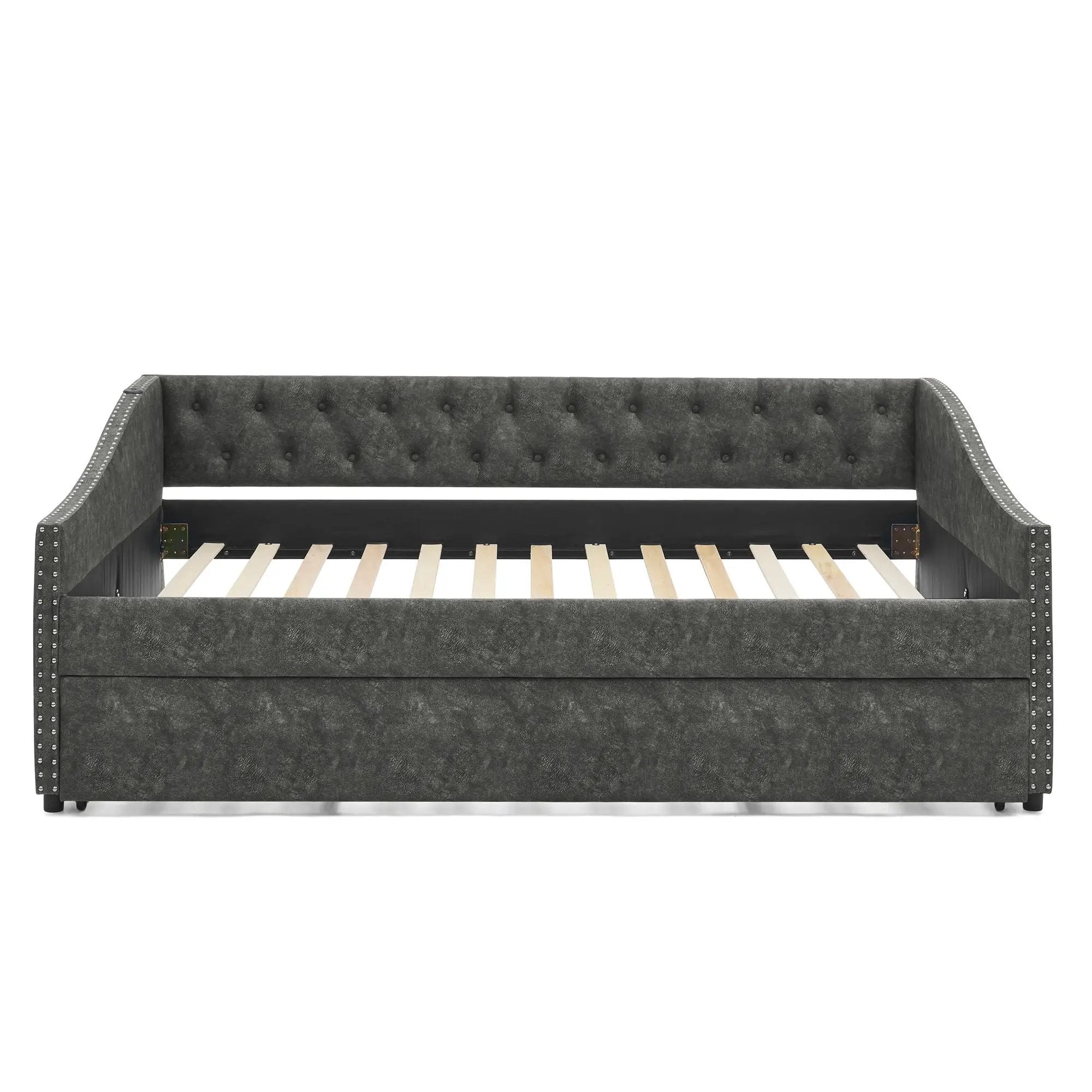 Upholstered Daybed With USB Charging & Pull Out Bed