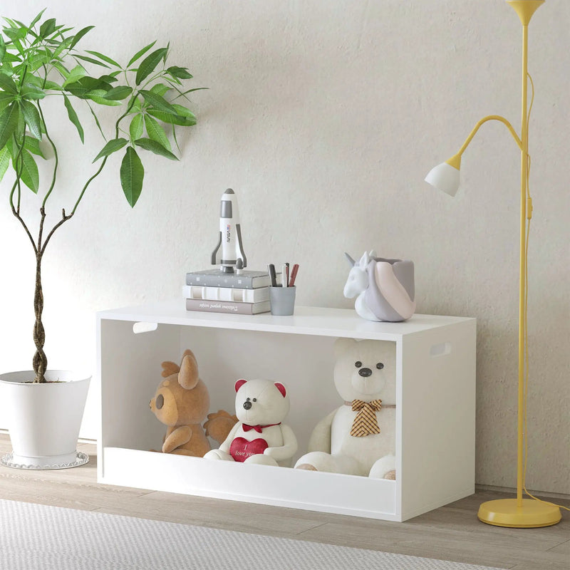 Open Toy Storage Box For Kids, Organizer Bin For Plush Toys, Books - White by Unique Piece Furniture