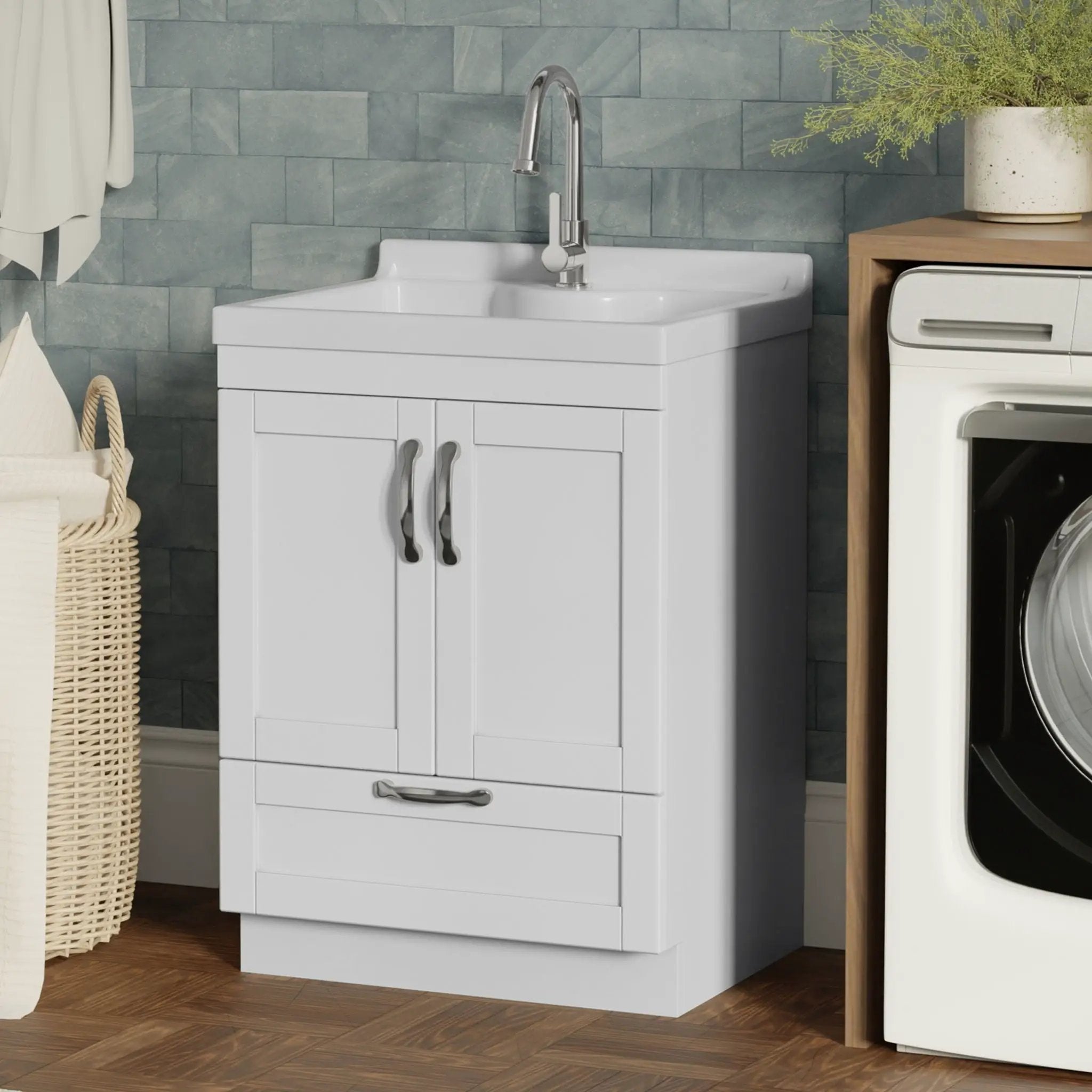 Maile - All-In-One Laundry Utility Sink And Cabinet by Unique Piece Furniture