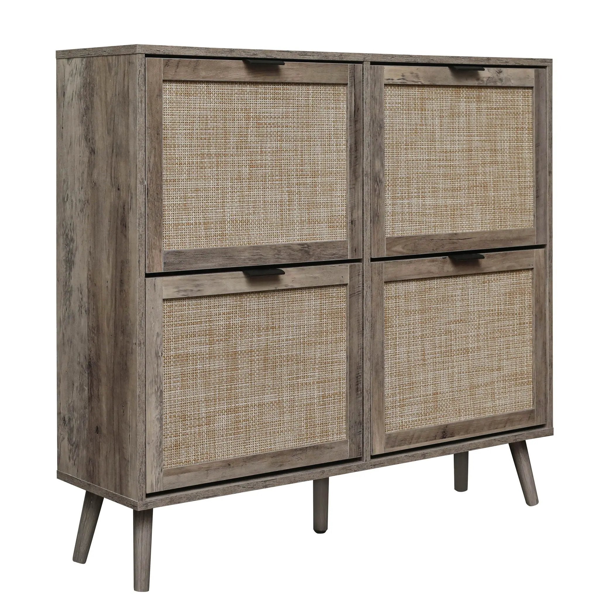4 Door Shoe Rack, Freestanding Modern Shoe Storage Cabinet by Unique Piece Furniture