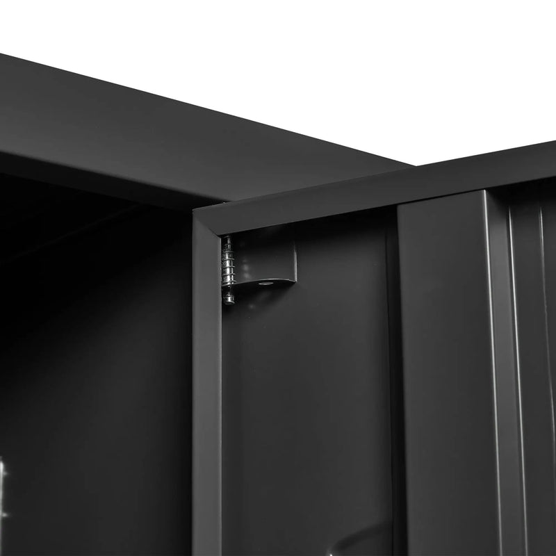 9 Door Lockers With Lock For Secure Storage And - Black by HouseOfZazla