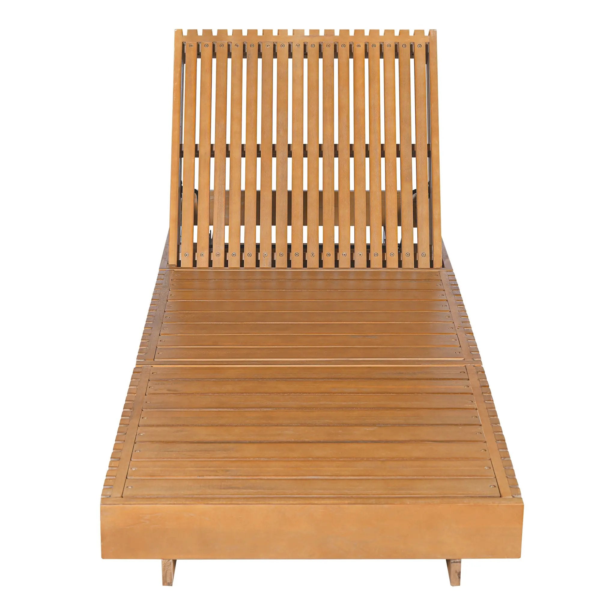 Lounge Chaise Set, Acacia Solid Wood with Lounge Cushion by HouseOfZazla