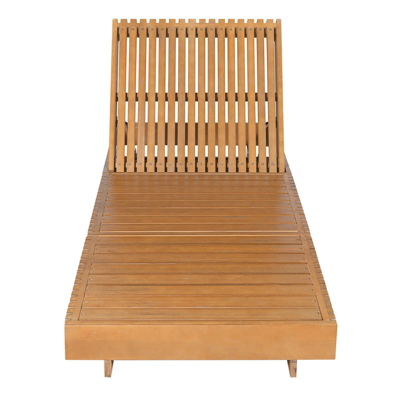 Lounge Chaise Set, Acacia Solid Wood with Lounge Cushion by HouseOfZazla