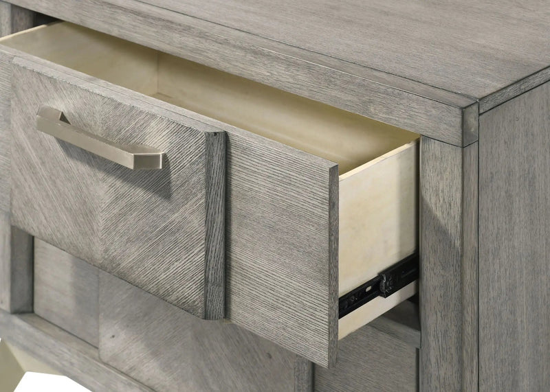 2 Drawer Night Bookmatched Veneers - Gray by Unique Piece Furniture