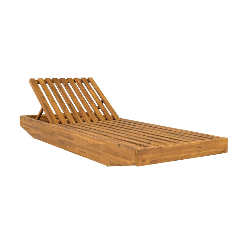 Modern Acacia Wood Outdoor Chaise Lounge by HouseOfZazla