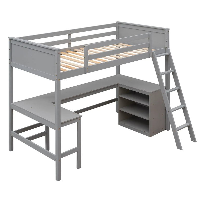 Loft Bed With Shelves With Desk by Unique Piece Furniture