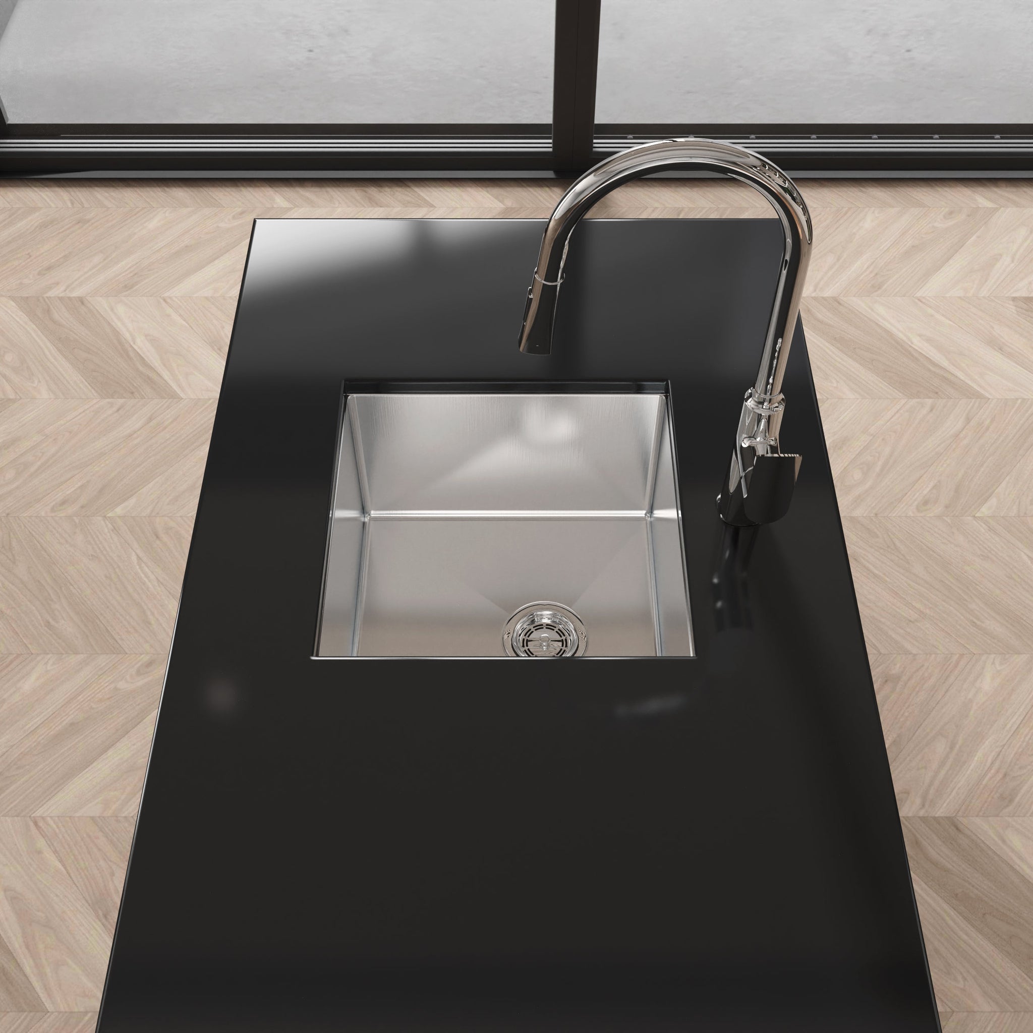 Stainless Steel Kitchen Sink, 18"x18" Single Bowl Undermount by HouseOfZazla