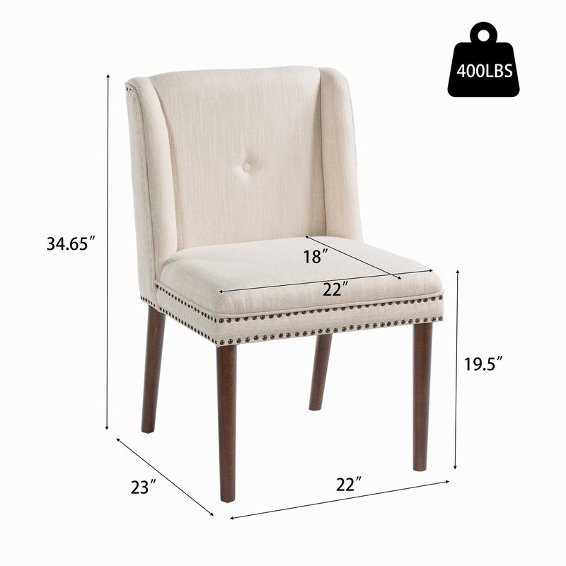 Light Luxury Rivet Upholstered Dining Chair Set of 2 by HouseOfZazla