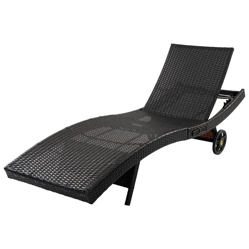 K&K 80'' Patio Wicker Chaise Lounge Chairs Set of 2 by HouseOfZazla