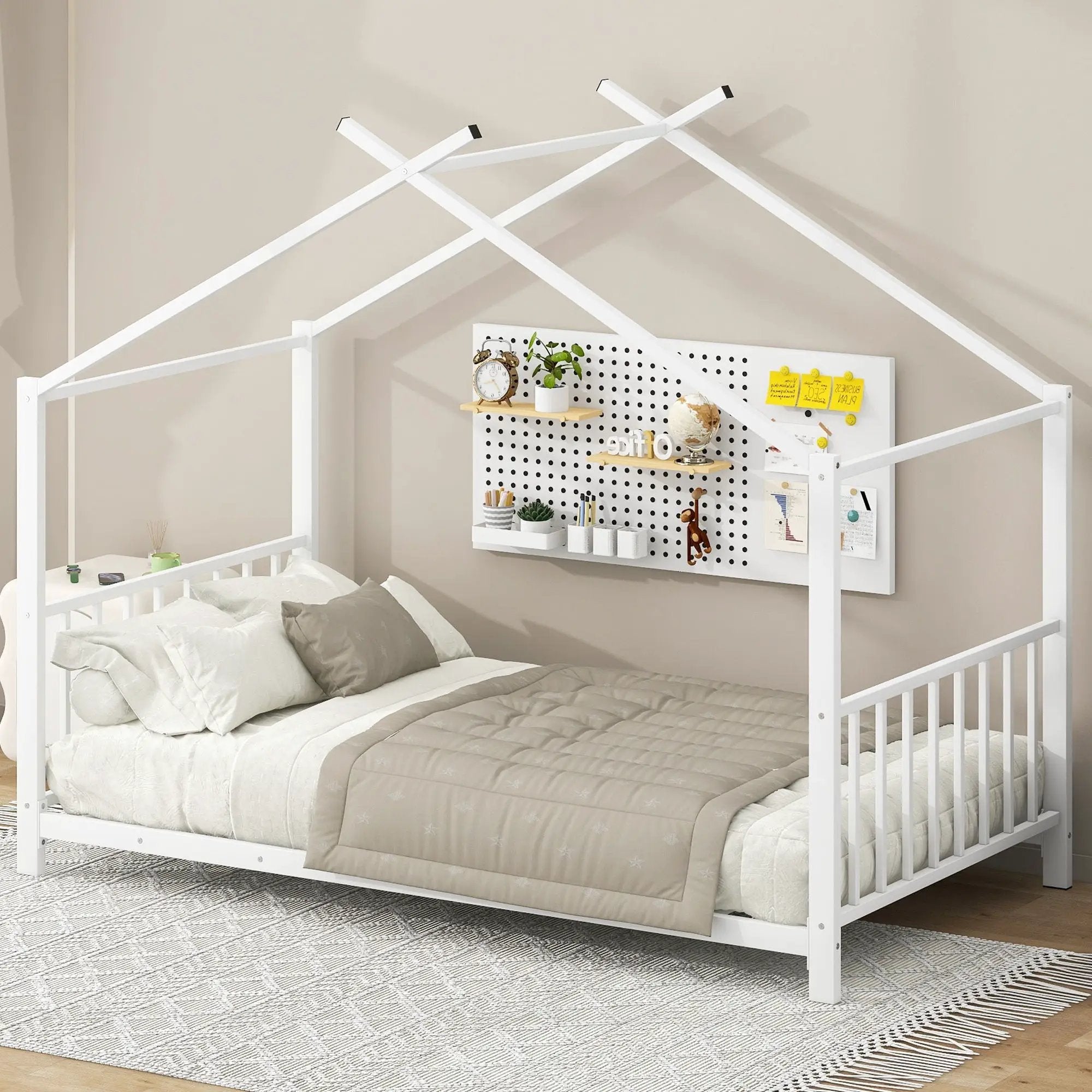 Metal House Platform Bed With Modern Design And Durable Frame by HouseOfZazla