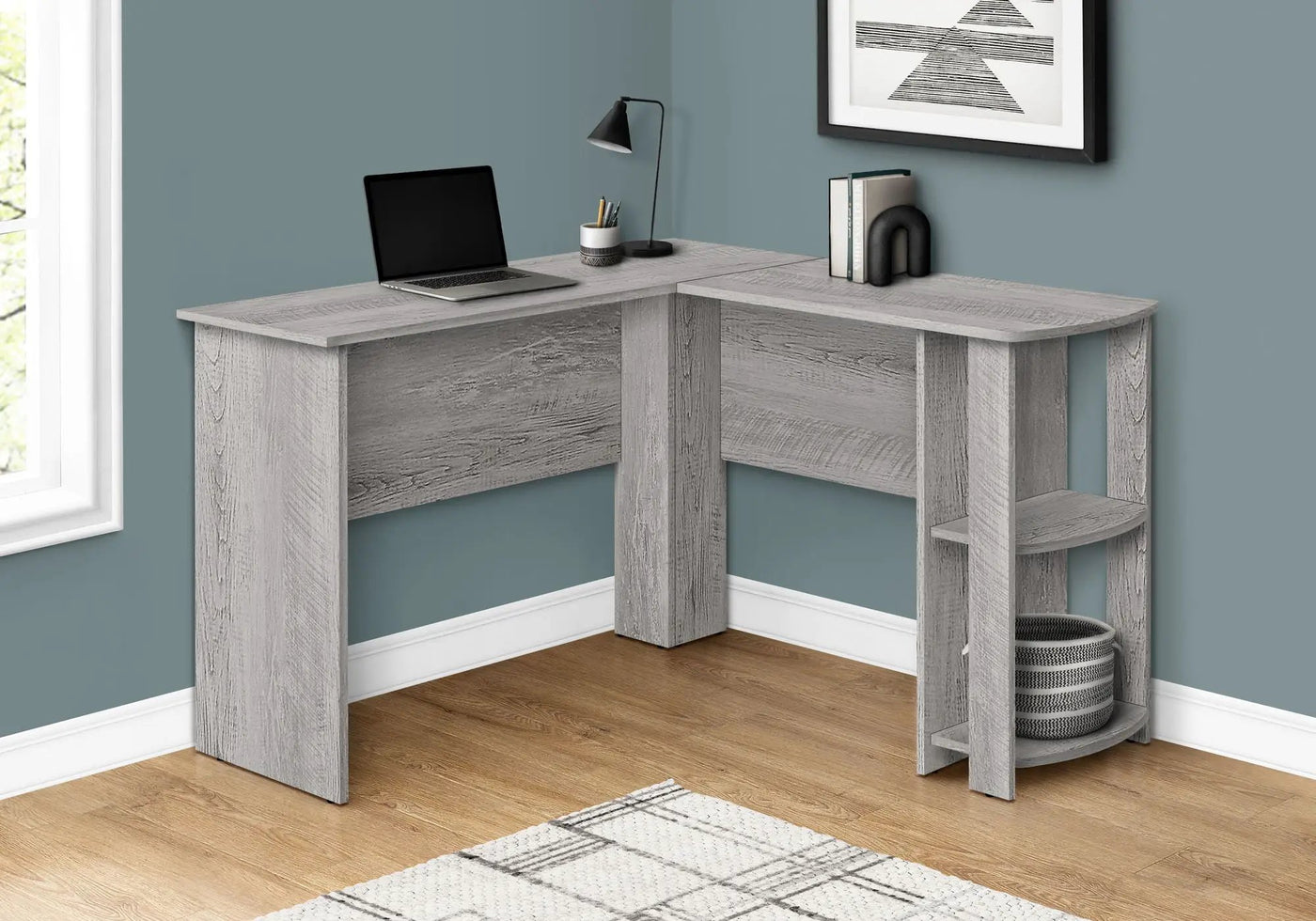 Computer Desk, Home Office, Corner, Storage Shelves, L Shape, Laptop, Contemporary & Modern by Unique Piece Furniture