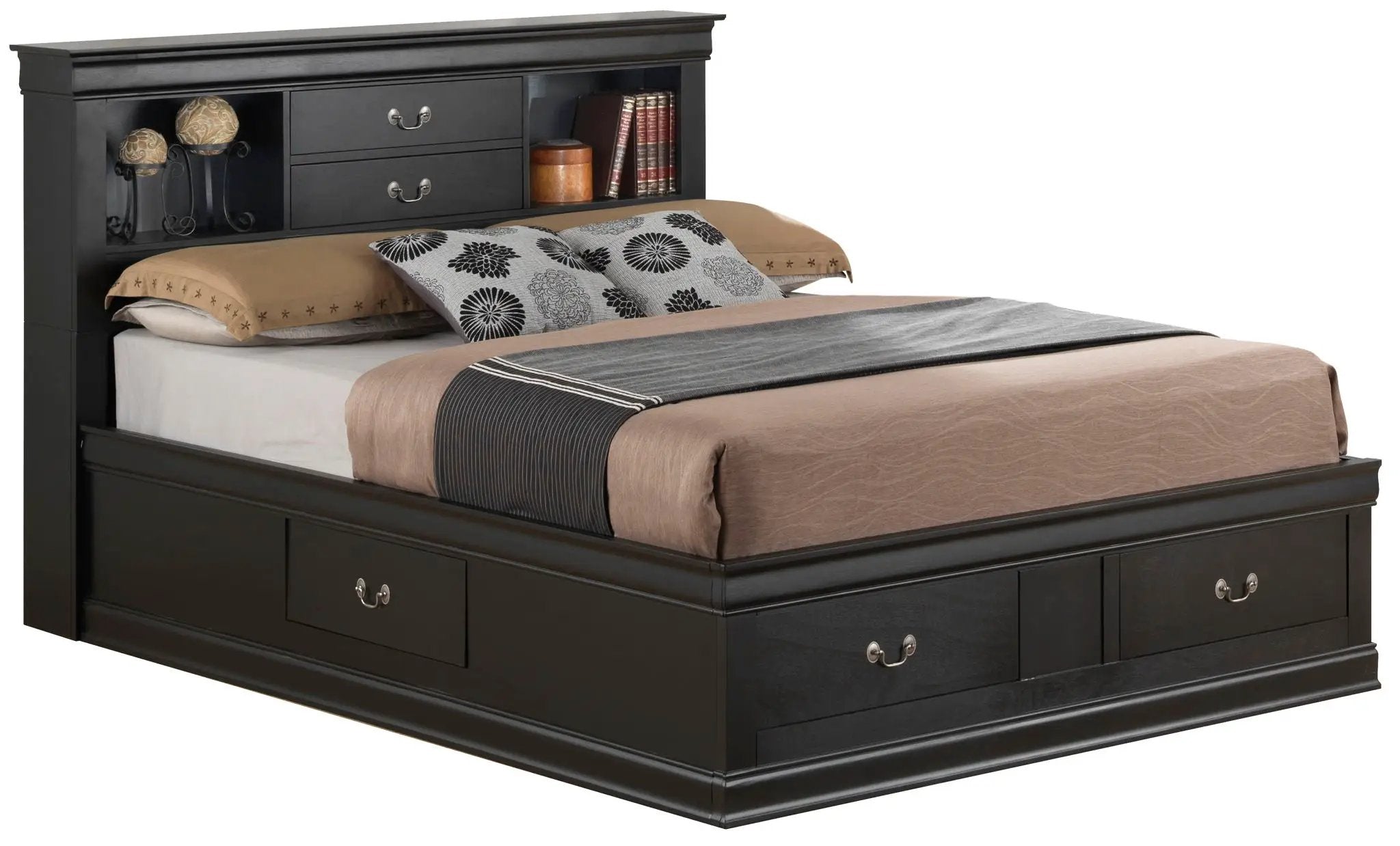 Traditional Style Bookcase Storage Bed by Unique Piece Furniture