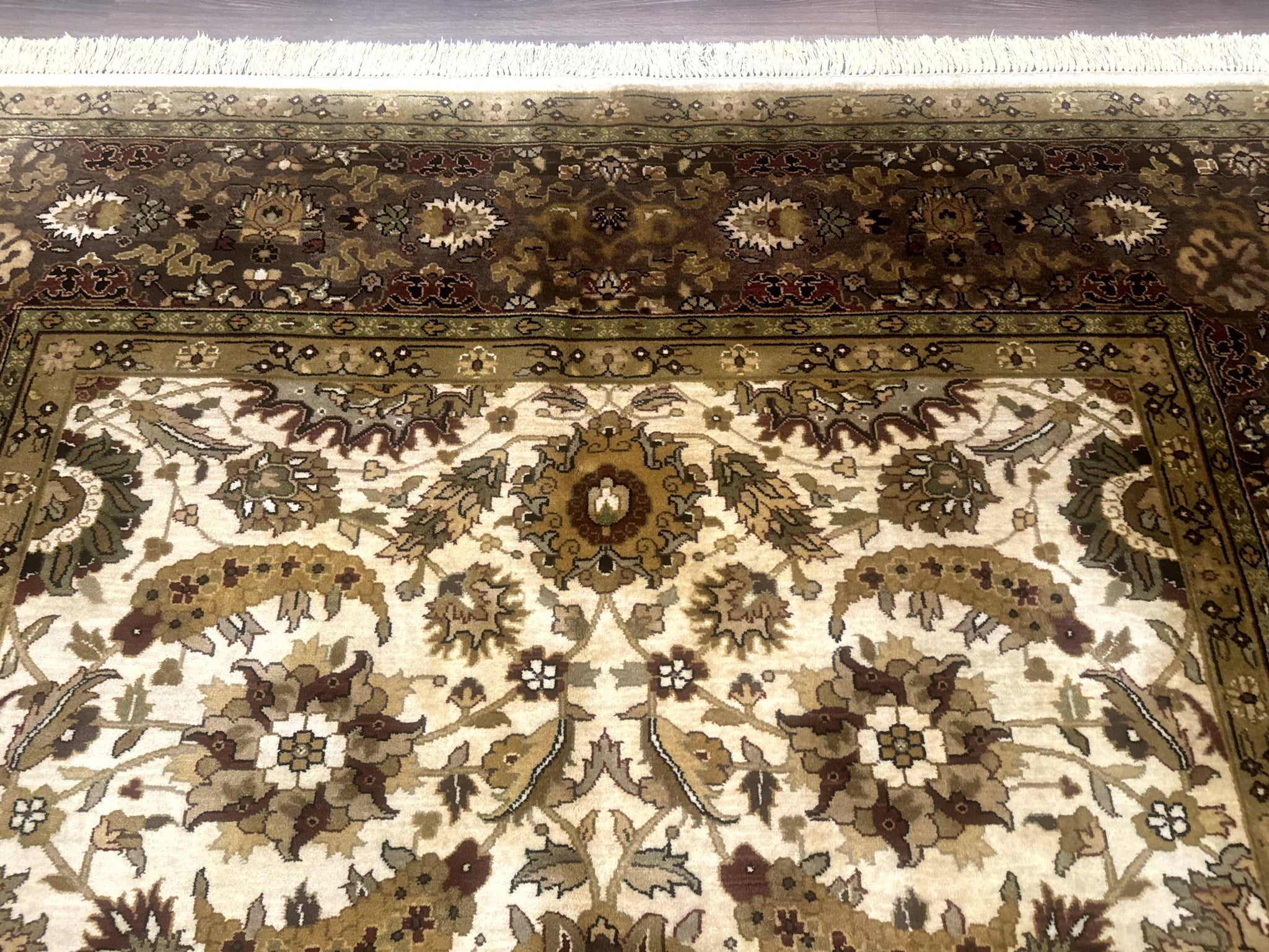 Indo Persian Mahal Rug 8x10, Floral Traditional Wool Oriental Carpet by Jewel Rugs