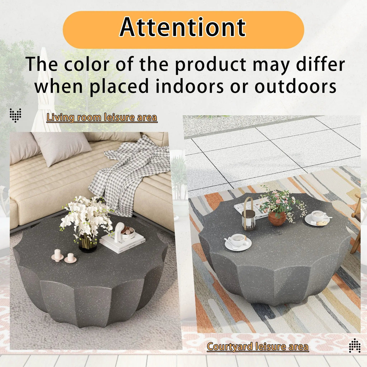 Modern Round Coffee Table For Indoor / Outdoor by Unique Piece Furniture