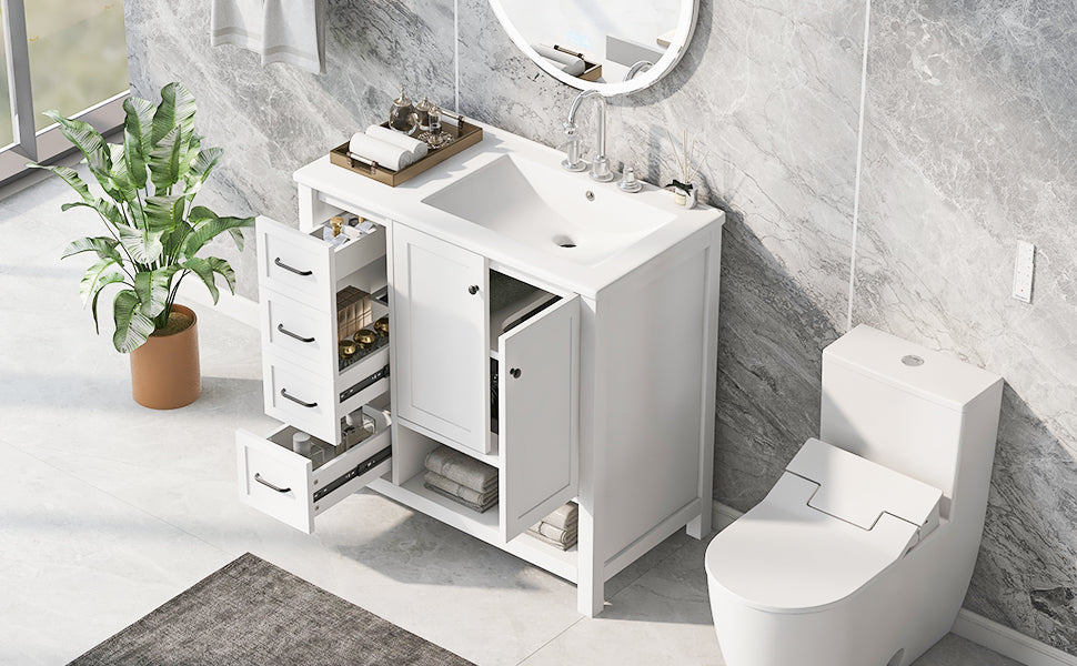 36" Bathroom Vanity with Sink Top and Storage Cabinet by HouseOfZazla