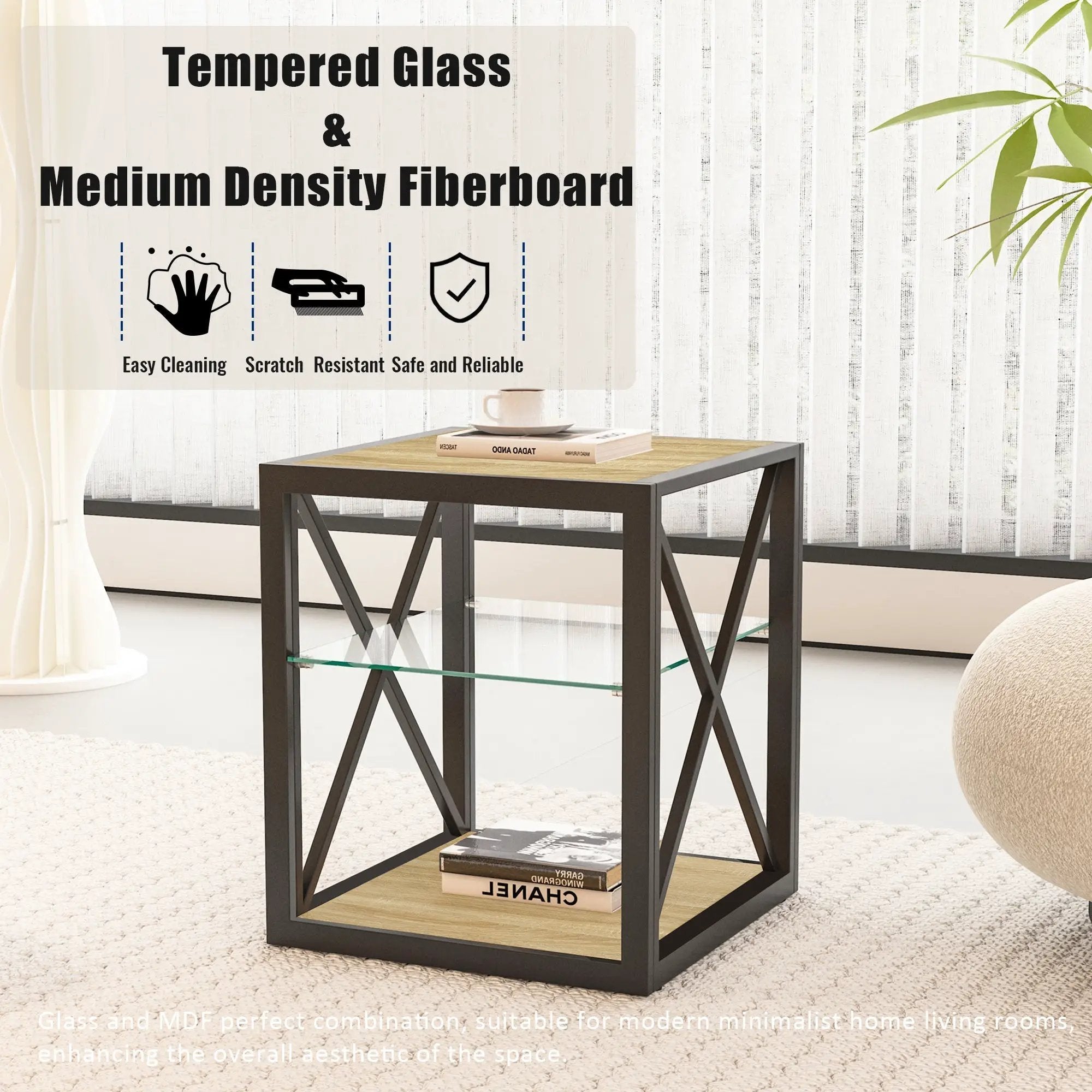 1 Piece Modern End Table Nightstand for Bedroom & Living Room by HouseOfZazla