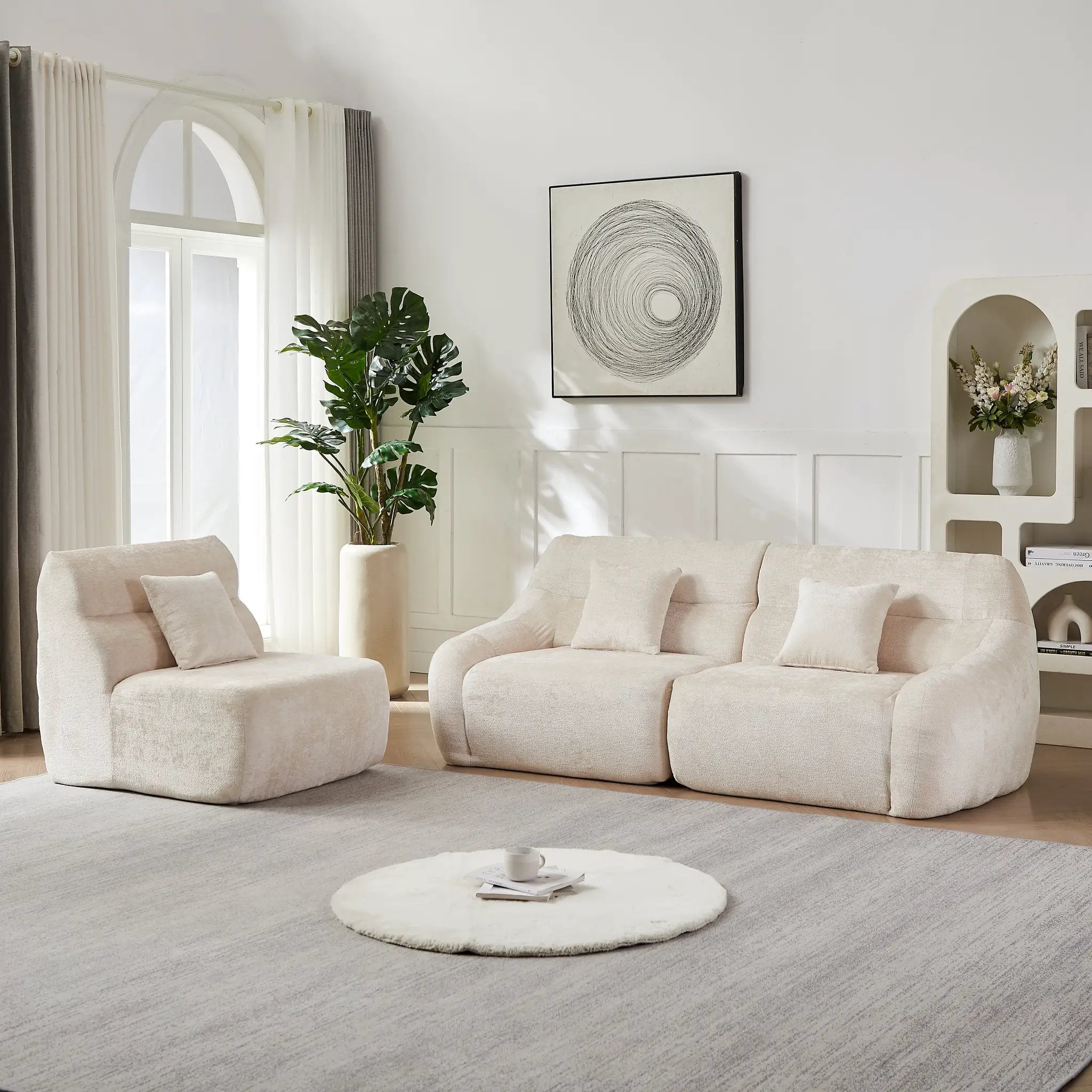 123.2-Inch Modern Luxury Curved Corner Sectional Sofa by HouseOfZazla