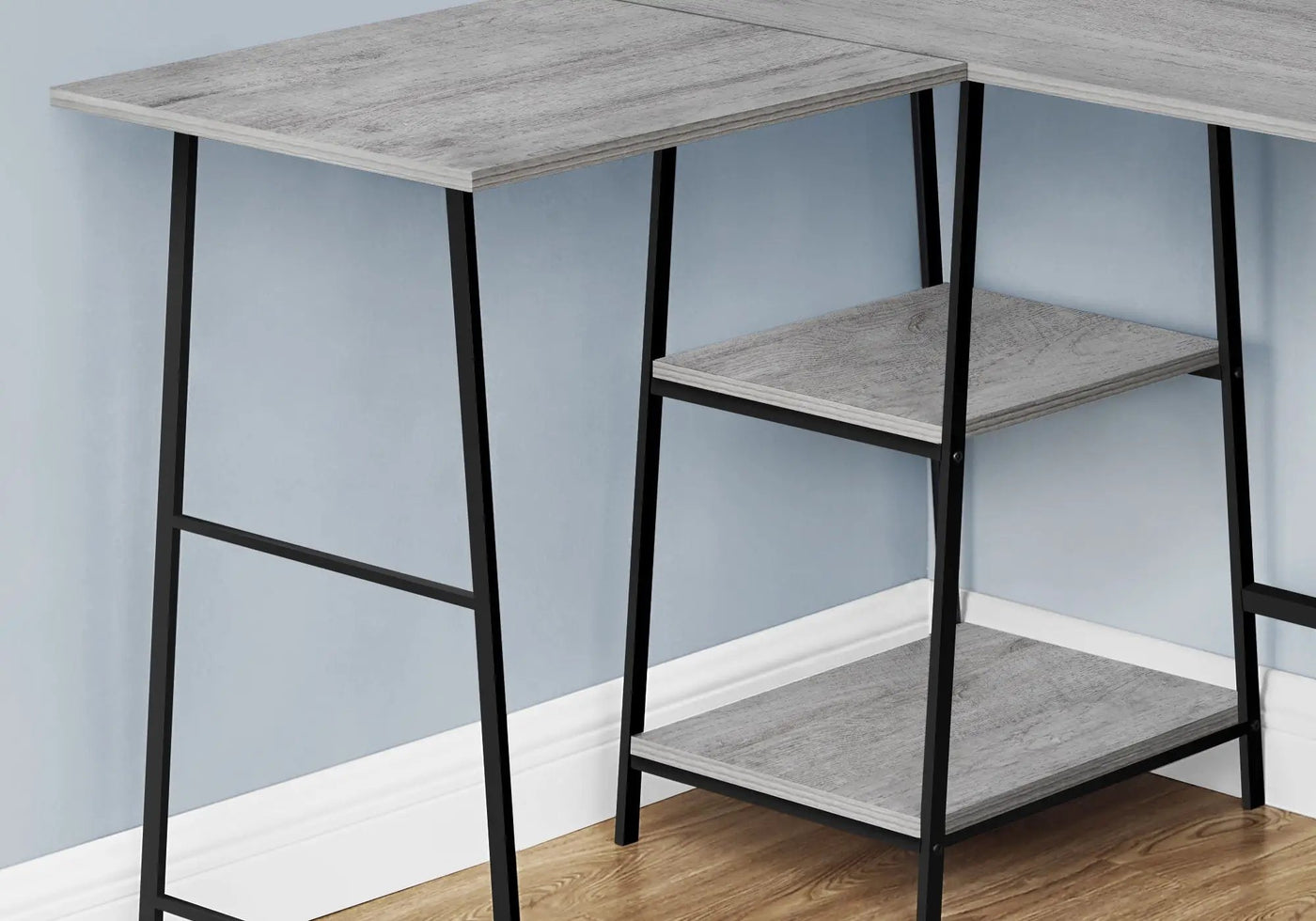 L-Shape Corner Computer Desk with Storage Shelves by HouseOfZazla
