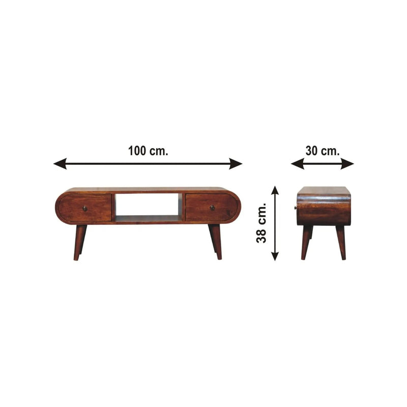 Solid Wood Circular TV Unit by Unique Piece Furniture