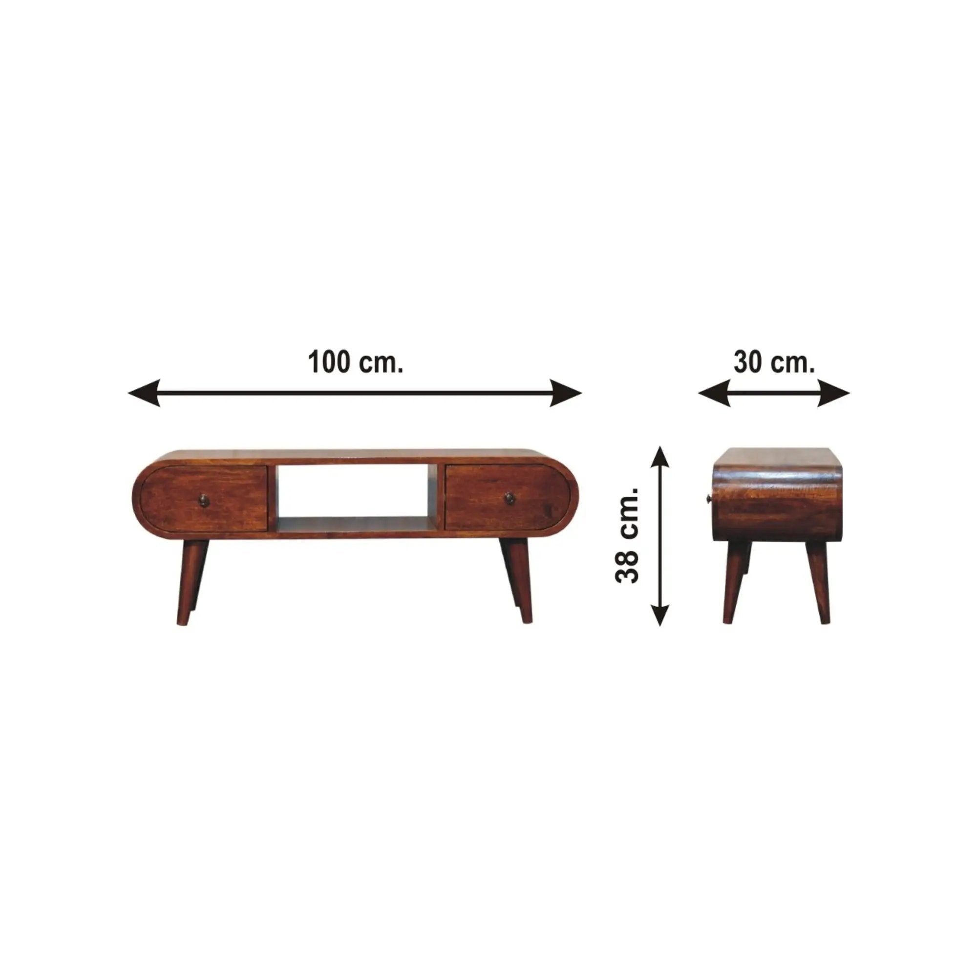 Solid Wood Circular TV Unit by HouseOfZazla