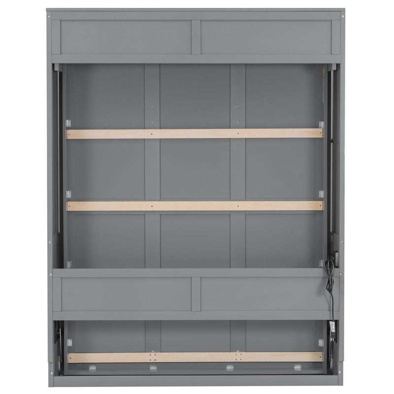 Murphy Bed With Desk, LED Lights & USB Charging Station