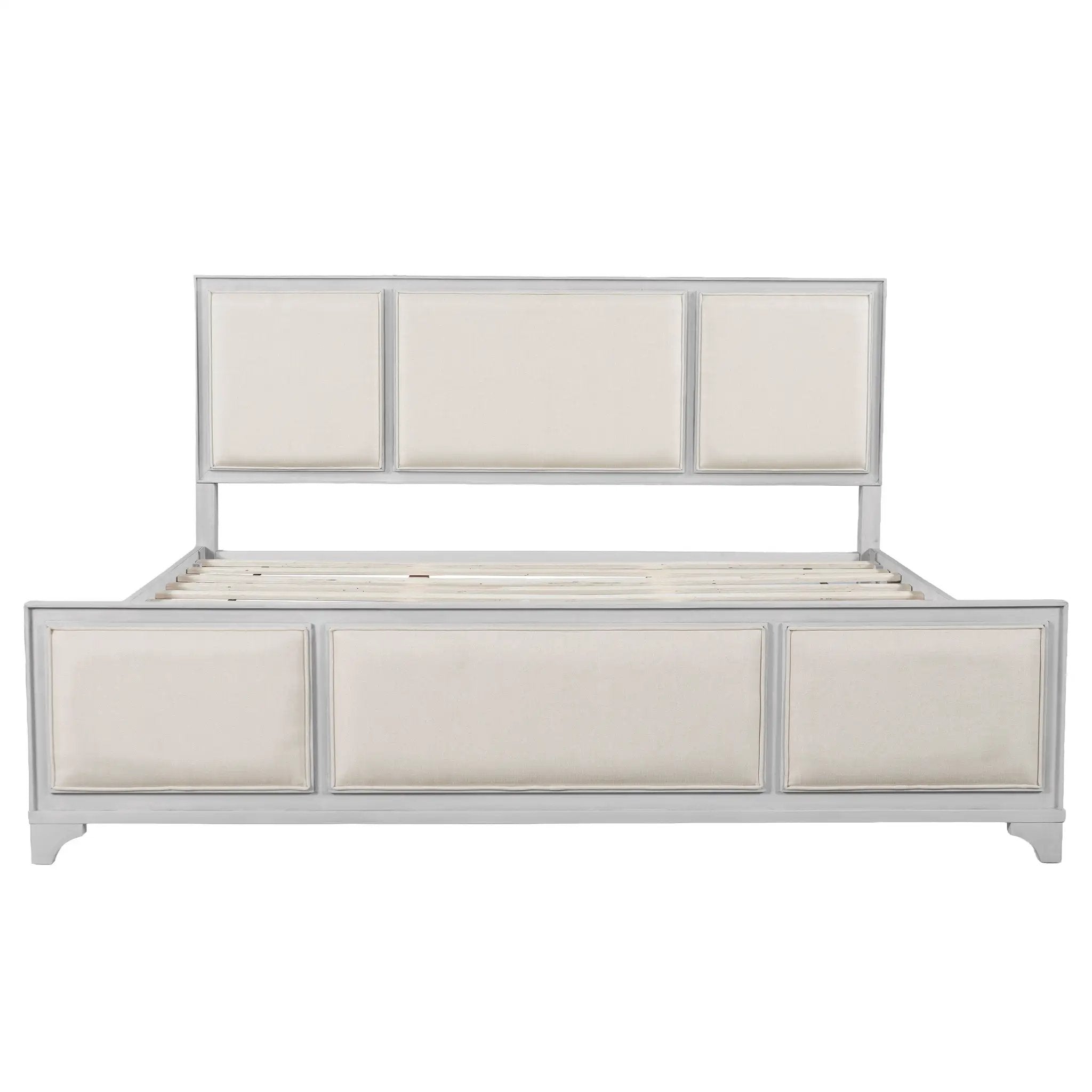 King Size Bed Frame with Upholstered Headboard by HouseOfZazla