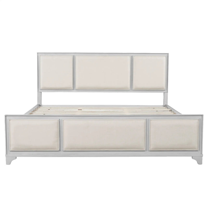 King Size Bed Frame with Upholstered Headboard by HouseOfZazla