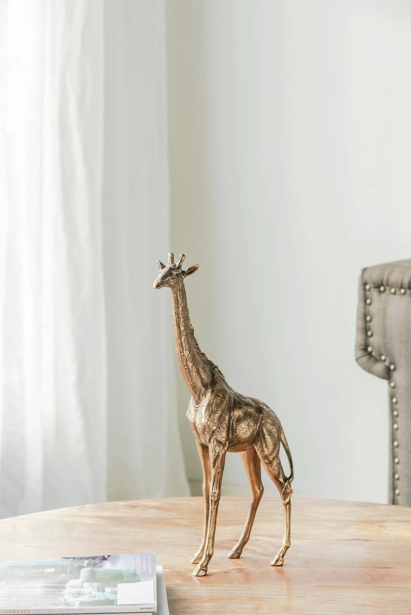 8.3x2.8x15.9" Giraffe Statuette, Animal Statue Decor by HouseOfZazla