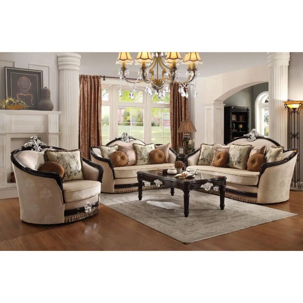 Ernestine - Chair With 2 Pillows - Tan Fabric & Black by Unique Piece Furniture