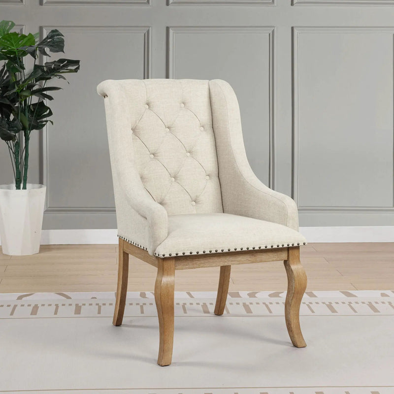 Fremont - Upholstered Dining With Button Tufted (Set of 2) - Brown by HouseOfZazla