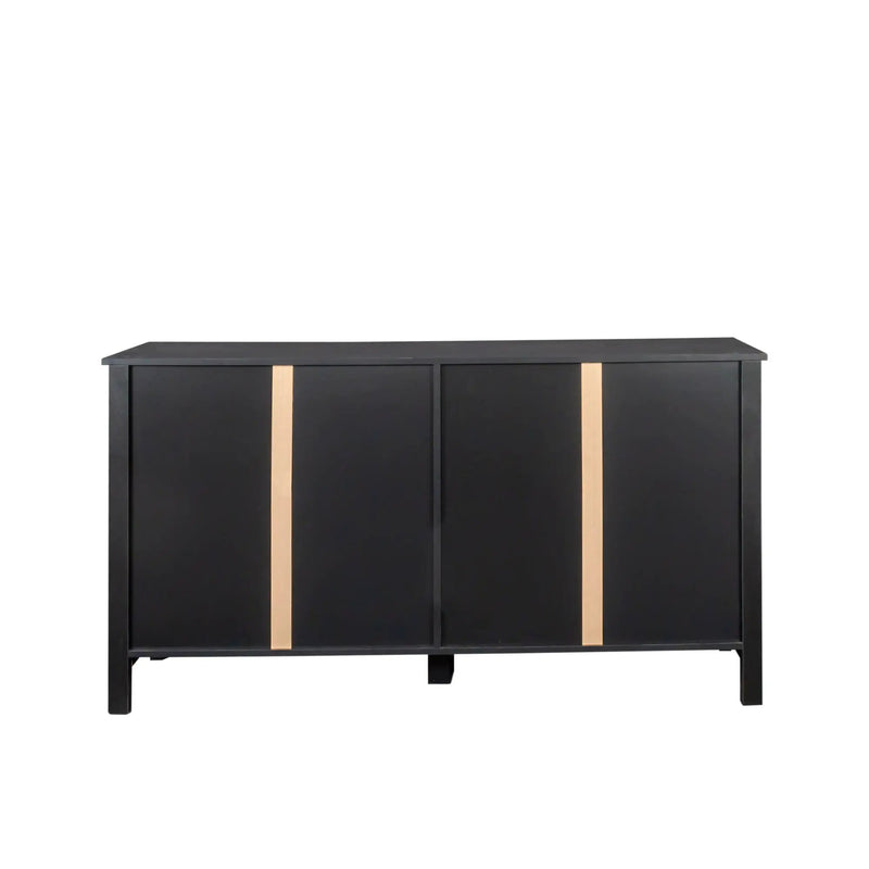 Cabinet With 4 Doors and 4 Open Shelves Freestanding Sideboard by HouseOfZazla