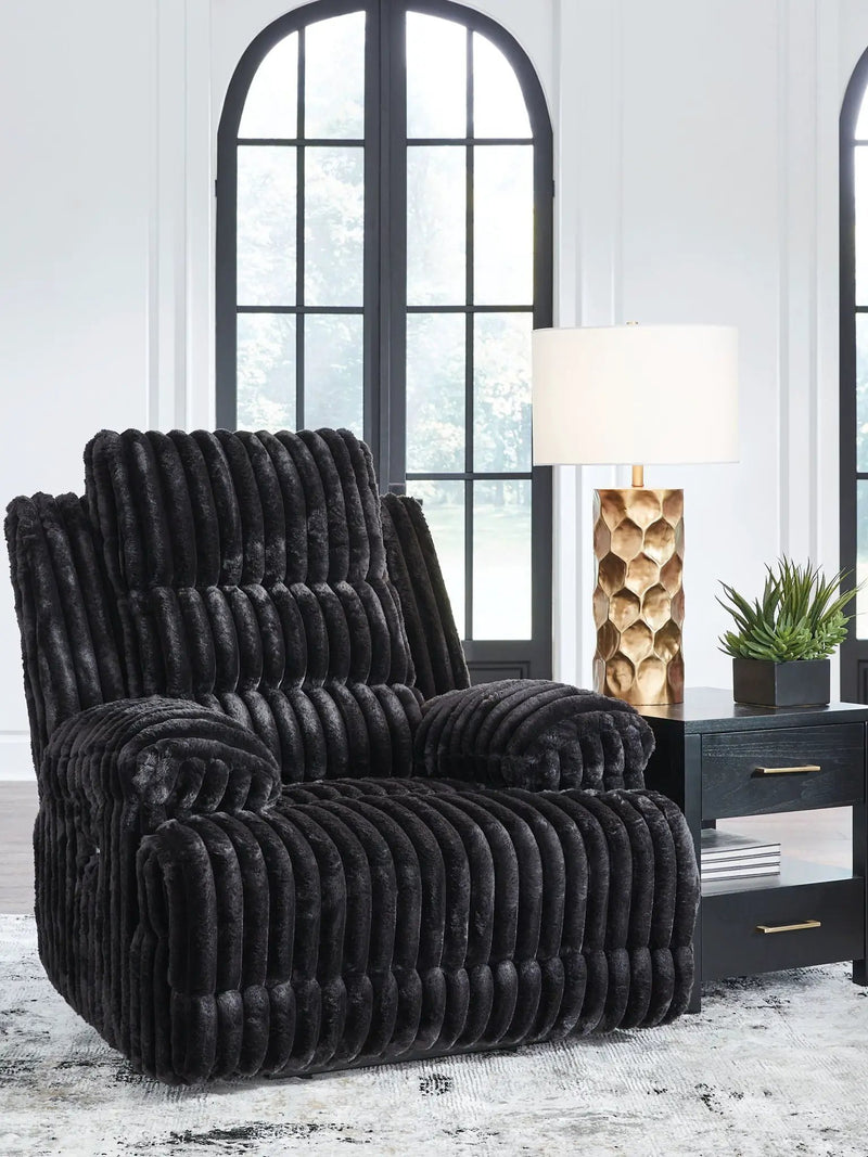 Rhine Falls - Zero Wall Power Recliner - Onyx by Unique Piece Furniture
